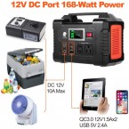 200W Portable Power Station, FlashFish 40800mAh Solar Generator with 110V AC Outlet/2 DC Ports/3 USB Ports, Backup Battery Pack Power Supply for CPAP Outdoor Advanture Load Trip Camping Emergency.