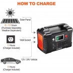 200W Portable Power Station, FlashFish 40800mAh Solar Generator with 110V AC Outlet/2 DC Ports/3 USB Ports, Backup Battery Pack Power Supply for CPAP Outdoor Advanture Load Trip Camping Emergency.