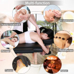 Portable Massage Table Spa Bed Foldable 73 Inch Height Adjustable Massage Bed with Solid Wooden Legs and Carry Case Tattoo Salon Table Bed Hold Up to 450LBS