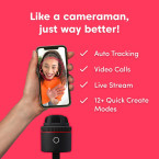 Pivo Pod Red - Auto Tracking Smartphone Interactive Content Creation Pod – 360° Hands-Free Photos or Videos – Easy Special Effects for iPhone or Android – Face, Body & Action Tracking