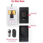 Pivo Pod Red - Auto Tracking Smartphone Interactive Content Creation Pod – 360° Hands-Free Photos or Videos – Easy Special Effects for iPhone or Android – Face, Body & Action Tracking