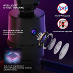 Fast Auto Tracking Tripod, NO APP Required, 355° Rotation Smart Selfie Stick Shooting Holder Camera Mount for iPhone or Android