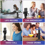 Fast Auto Tracking Tripod, NO APP Required, 355° Rotation Smart Selfie Stick Shooting Holder Camera Mount for iPhone or Android