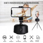beyonday Smart Portable Tracking Selfie Stick, 360°Rotation Auto Face Object Tracking Camera Tripod Holder, NO APP Required, Smart Shooting Cell Phone Camera Vlog Shooting Mount Holder (Black)