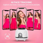 VIJIM Face Tracking Phone Holder, Auto Tracking Camera Mount for iPhone Android, 360° Fast Following Smart Selfie Stick, Hands-Free Cell Phone Tripod Stand for Vlog Shooting Live Streaming NO APP Need