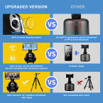 Auto Face Tracking Tripod, 360° Rotation Phone Camera Mount, No App, Battery Operated Smart Shooting Holder for Tiktok Video, YouTube Video, Live Stream, Instagram(NO APP Required)