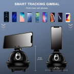 Auto Face Tracking Tripod, 360° Rotation Phone Camera Mount, No App, Battery Operated Smart Shooting Holder for Tiktok Video, YouTube Video, Live Stream, Instagram(NO APP Required)