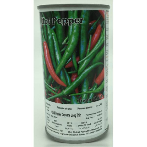 Hot Pepper Chili Cayenne Long Thin Seeds Tin