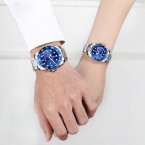 High Quality Custom Men Women Wristwatch Lover Stainless Steel Quartz Couple Watch Set