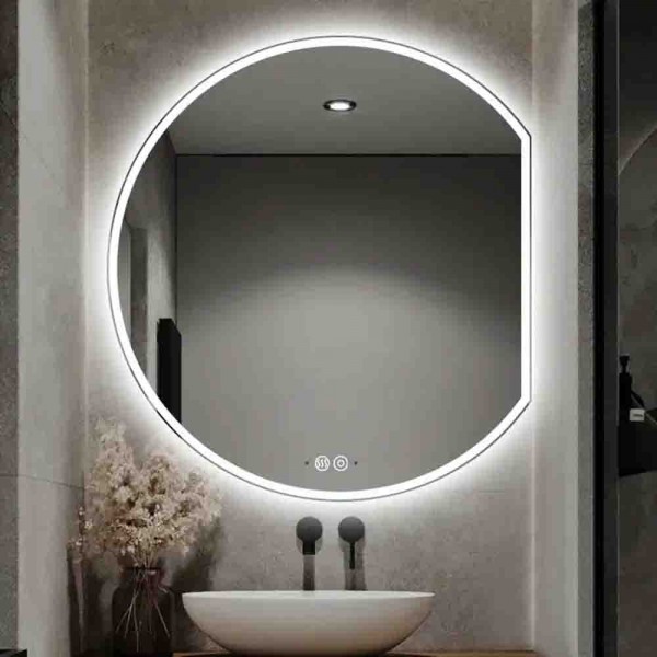 Simple Circle Shape Touch Led Mirror
