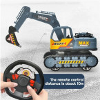 TJJ05 1:24 2.4G RC Engineering Vehicle Remote Control 2 Channel Crawler Excavator with Soft Light Kids Boys Toy