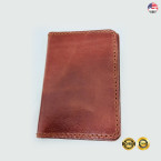 Handcrafted Pure Cow Leather Big Wallet for Men – Reddish Color, Holds 2 Cards | ShopUSA.ae