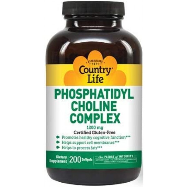 Country Life Phosphatidyl Choline Complex, 1200 mg, 200-Softgels