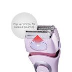 Panasonic Electric Shaver for Women, Cordless 4 Blade Razor, Bikini Trimmer Attachment, Pop-up Trimmer, Wet Dry Operation, Close Curves – ES2216PC