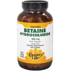 Country Life Betaine Hydrochloride with pepsin 600 mg - 250 Tablets