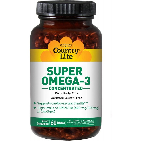Country Life Super Omega-3, 60-Count