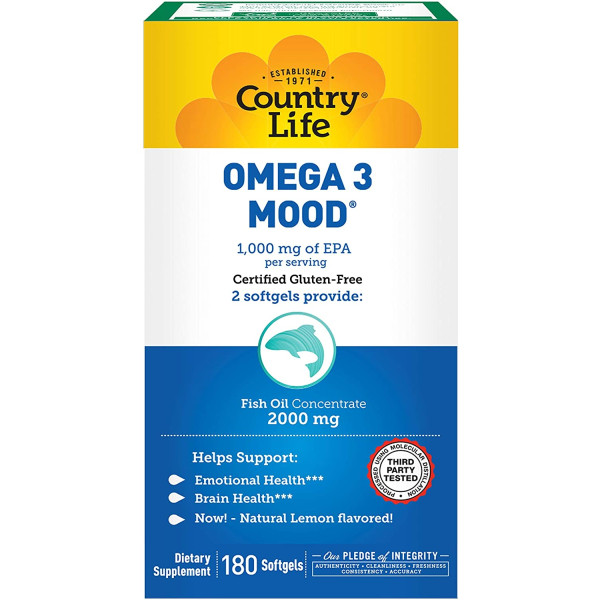 Country Life Omega 3 Mood 2000mg, 180-softgels