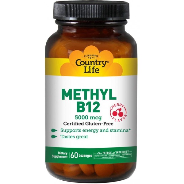 Country Life Methyl B-12 Capsules, 5000 Mcg, 60 Count