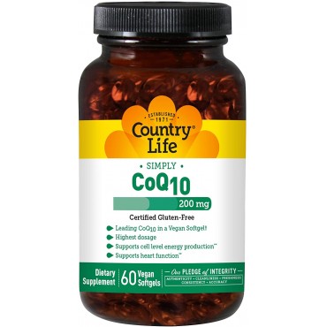Country Life Coq 10 200mg Softgels, 60 Count