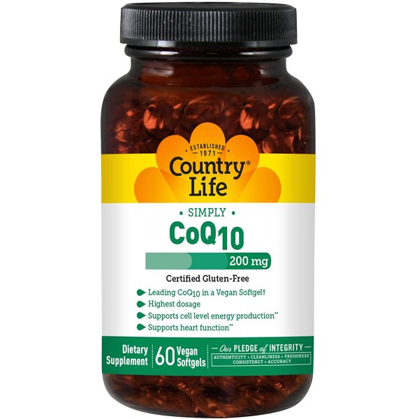 Country Life Coq 10 200mg Softgels, 60 Count