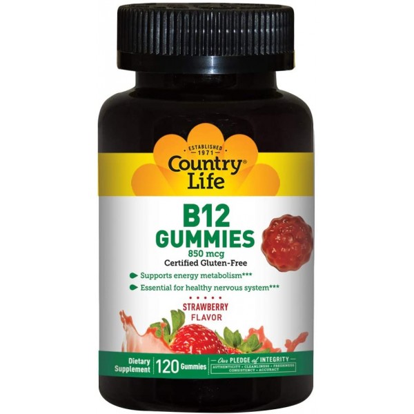 Country Life - Vitamin B12-120 Gummies - Strawberry