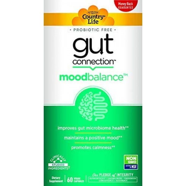 Country Life Gut Connection - Mood Balance - 60 ct - Help Improve Microbiome Health - Positive Mood - Promotes Calm