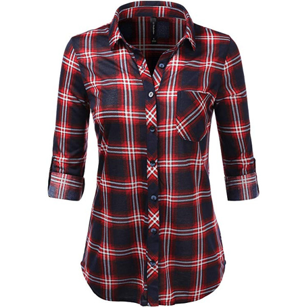 Jj Perfection Womens Long Sleeve Collared Button..