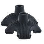 2 Pieces Anti Slip Quad Rubber Replacement Tip Base For Elderly Cane Walking Stick Crutches 7/8 Inches