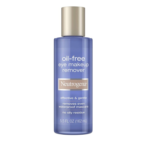 Neutrogena Oil-Free Liquid Eye Makeup Remover, Residue-Free, Non-Greasy, Gentle & Skin-Soothing Makeup Remover Solution with Aloe & Cucumber Extract for Waterproof Mascara