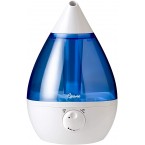 Crane Drop Ultrasonic Cool Mist Humidifier, Filter Free, 1 Gallon, 500 Sq Ft Coverage, Air Humidifier for Plants Home Bedroom Baby Nursery and Office, Blue and White