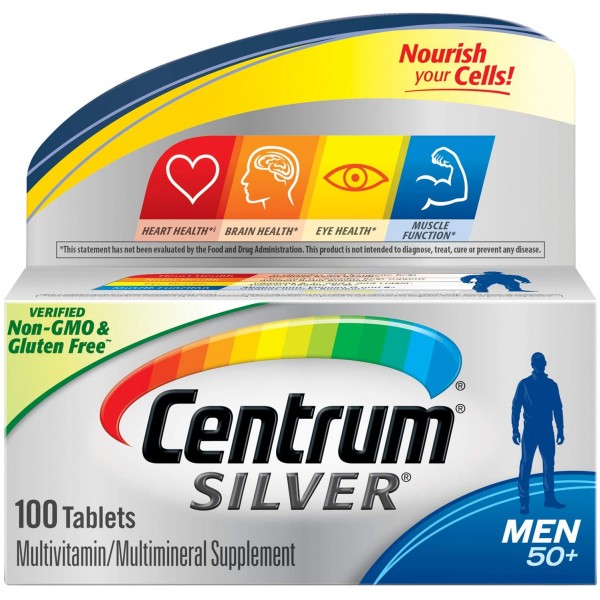 Original Centrum Silver Men 50+ Multivitamin / Multimineral Supplement Tablet, Vitamin D3 USA made Sale in Pakistan