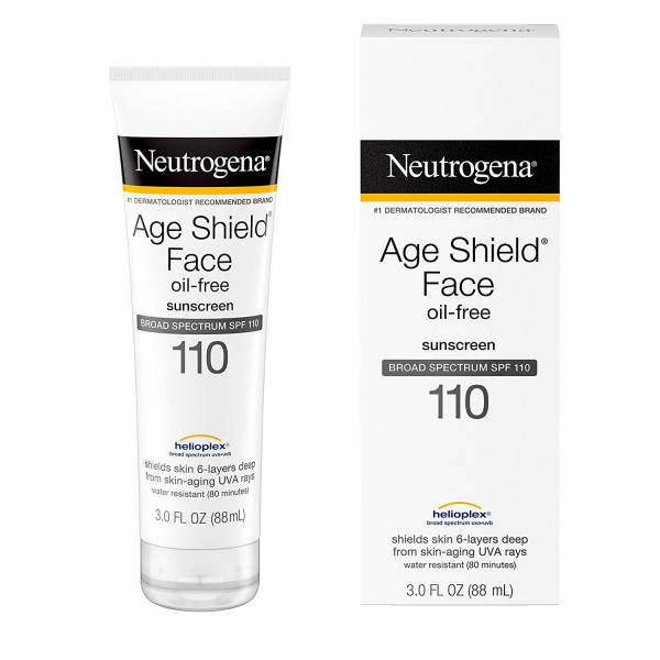 Neutrogena Age Shield Face Lotion Sunscreen with Broad Spectrum SPF 110, Oil-Free & Non-Comedogenic Moisturizing Sunscreen to Prevent Signs of Aging