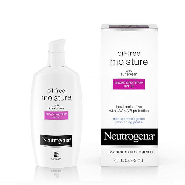 Neutrogena Oil-Free Daily Long Lasting Facial Moisturizer & Neck Cream with SPF 35 Sunscreen & Glycerin, Non-Greasy, Oil-Free & Non-Comedogenic Face Moisturizer