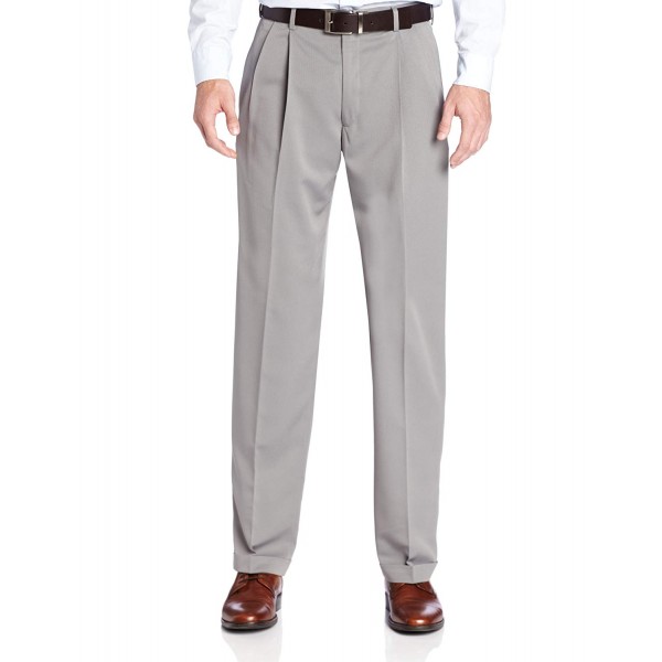 Buy Two Tone Herringbone Expandable Waist Pleat Front Dress Pant for Men by Haggar Imported from USA