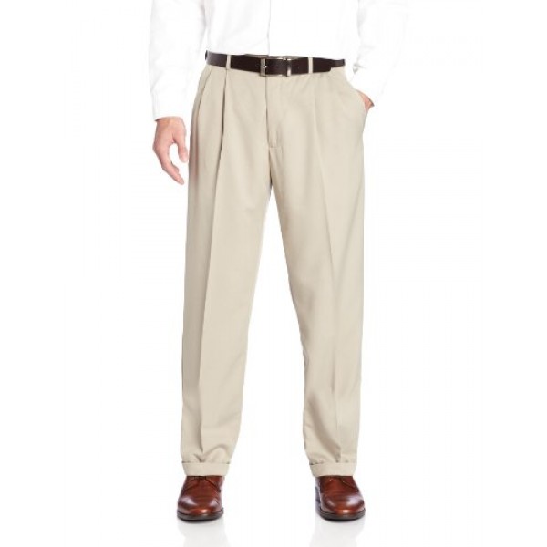 Men's Two Tone Herringbone Expandable Waist Pleat Front Dress Pant by Haggar now in Pakistan