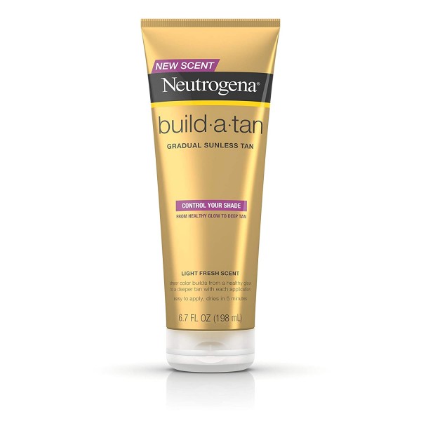 Neutrogena Build-A-Tan Gradual Sunless Tanning Lotion, Lightweight Self-Tanning Body Lotion for a Healthy Glow or Deep Tan