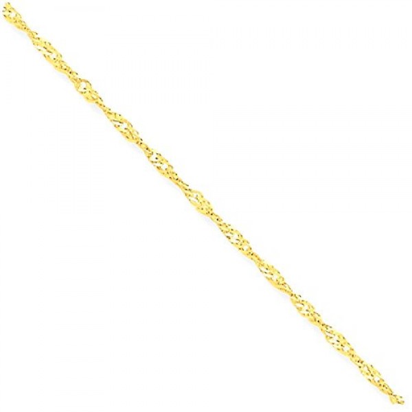 Buy ICE CARATS 10kt Yellow Gold Singapore Bracelet Chain Online in UAE