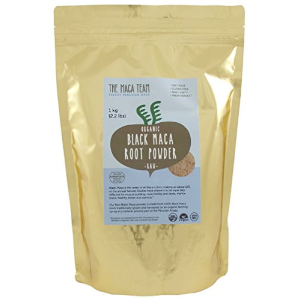 Certified Organic Black Maca Root Powder Fresh H..