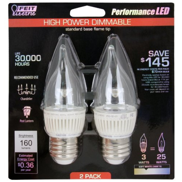 Led Dimmable Clear Chandelier Flame Tip Sale In ..