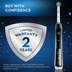 Oral-B 7000 SmartSeries Rechargeable Power Electric Toothbrush with 3 Replacement Brush Heads, Bluetooth Connectivity and Travel Case, Black, Powered