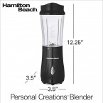Hamilton Beach Personal Blender for Shakes and Smoothies with 14 Oz Travel Cup and Lid