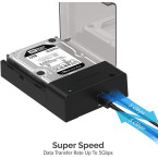 Sabrent USB 3.0 to SATA External Hard Drive Lay-Flat Docking Station for 2.5 or 3.5in HDD, SSD [Support UASP] (EC-DFLT)
