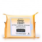 Neutrogena Deep Clean Oil-Free Makeup Remover Cleansing Face Wipes, Daily Cleansing Towelettes to Remove Dirt, Oil, and Makeup, 25 ct
