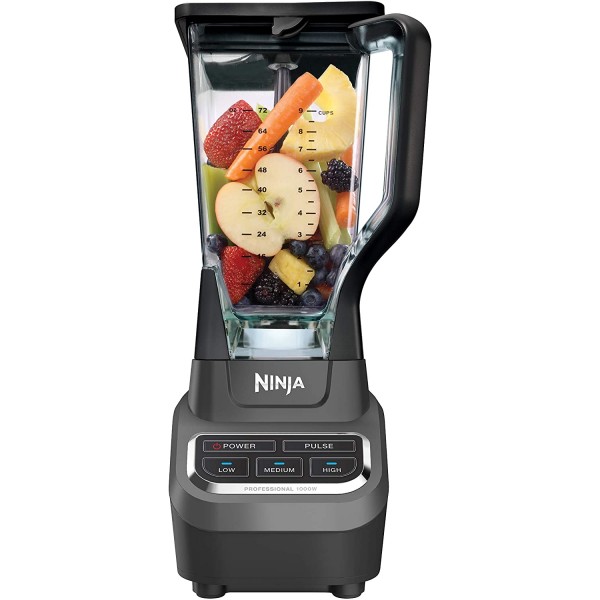 Ninja Professional 72 Oz Countertop Blender with 1000-Watt Base and Total Crushing Technology for Smoothies, Ice and Frozen Fruit (BL610), Black