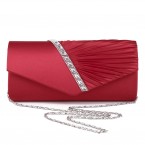 Buy Damara Womens Pleated Crystal-Studded Satin Handbag Evening Clutch Online in Pakistan