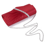 Buy Damara Womens Pleated Crystal-Studded Satin Handbag Evening Clutch Online in UAE