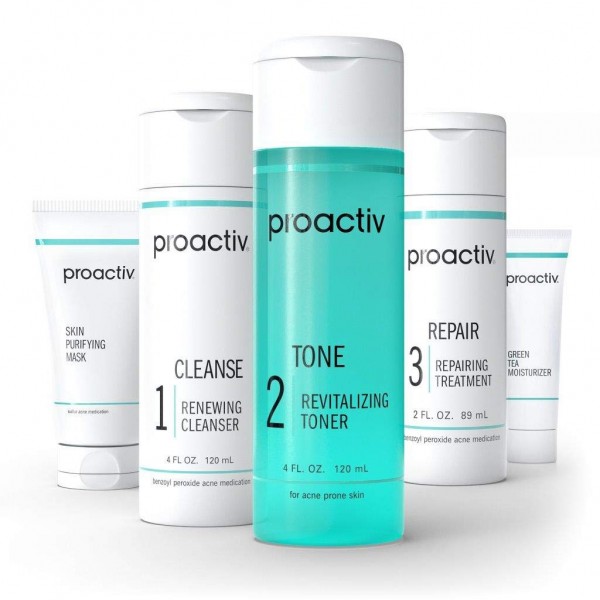 Proactiv 3 Step Acne Treatment - Benzoyl Peroxide Face Wash, Repairing Acne Spot Treatment For Face And Body, Exfoliating Toner - 60 Day Complete Acne Skin Care Kit