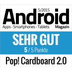 Google Cardboard POP! Cardboard + Free Head Strap and Cushion. for Android and iPhone up to 6 inches. Including Lenses. 3D Glasses VR Glasses Virtual Reality Viewer VR Goggles.