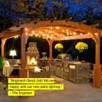 Brightech Ambience Pro - Waterproof LED Outdoor String Lights - Hanging, Dimmable 2W Vintage Edison Bulbs - 48 Ft Commercial Grade Patio Lights Create Cafe Ambience in Your Backyard