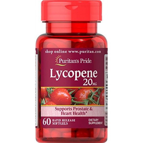 Puritans Pride Lycopene 20 Mg Softgels, 60 Count